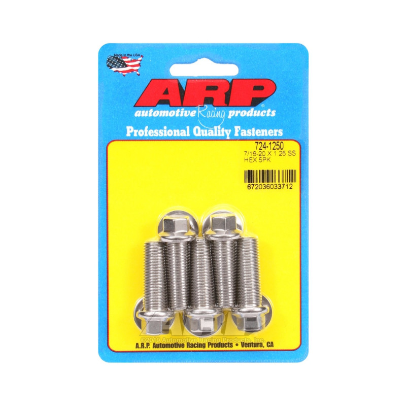 Șuruburi și piulițe universale ARP 7/16-20 – Șuruburi hexagonale din oțel inoxidabil x5 - ARP-724-1250 - 724-1250 - 3666618198835